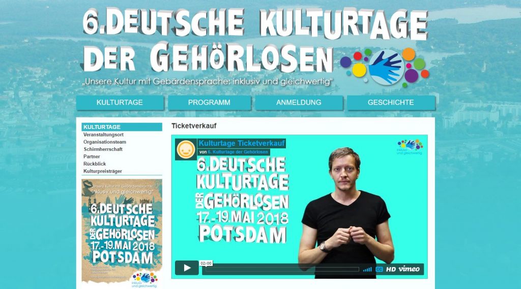 Webseite der Kulturtage 2018